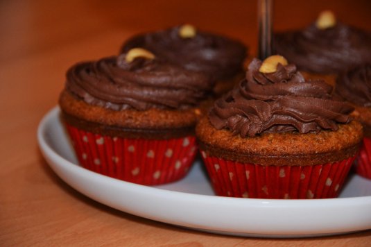 Peanut-Butter Cupcakes With Creamy Chocolate Frosting